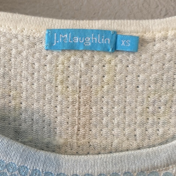 . MCLAUGHLIN ☆ Corali Sequin Sweater Top ☆ Blue Equestrian Pattern - Picture 3 of 5